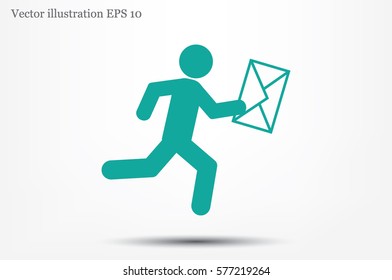 mailman icon vector illustration eps10. Isolated badge for website or app - stock infographics.