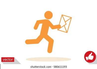 mailman icon vector illustration eps10. Isolated badge for website or app - stock infographics