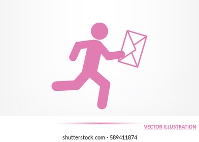 mailman icon vector illustration eps10. Isolated badge for website or app - stock infographics