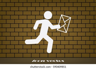 mailman icon vector illustration eps10. Isolated badge for website or app - stock infographics.