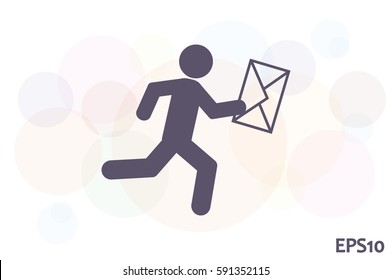 mailman icon vector illustration eps10. Isolated badge for website or app - stock infographics