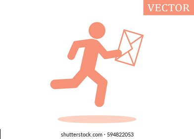 mailman icon vector illustration eps10. Isolated badge for website or app - stock infographics