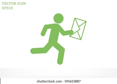 mailman icon vector illustration eps10. Isolated badge for website or app - stock infographics.
