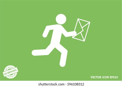 mailman icon vector illustration eps10. Isolated badge for website or app - stock infographics