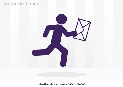 mailman icon vector illustration eps10. Isolated badge for website or app - stock infographics