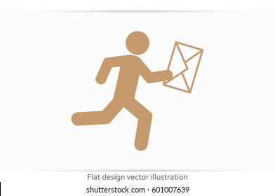 mailman icon vector illustration eps10. Isolated badge for website or app - stock infographics