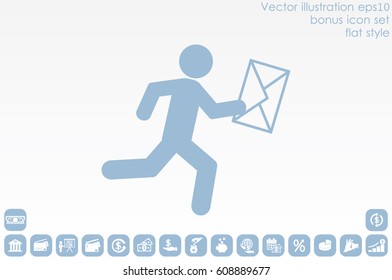 mailman icon vector illustration eps10. Isolated badge for website or app - stock infographics