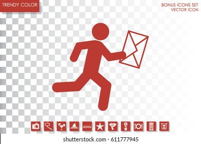 mailman icon vector illustration eps10. Isolated badge for website or app - stock infographics