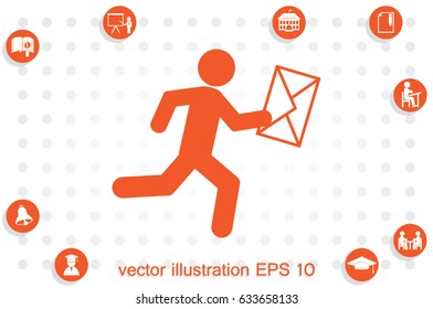 mailman icon vector illustration eps10. Isolated badge for website or app - stock infographics