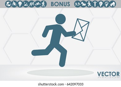 mailman icon vector illustration eps10. Isolated badge for website or app - stock infographics