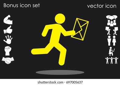 mailman icon vector illustration eps10. Isolated badge for website or app - stock infographics