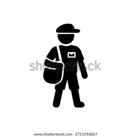 Mailman Postman Delivery Service Icon Isolated On White Background