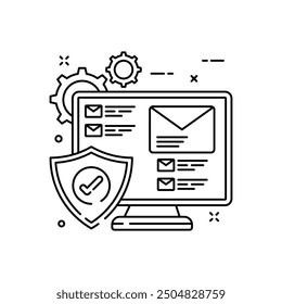 Icono de contorno de correos, Ilustración vectorial