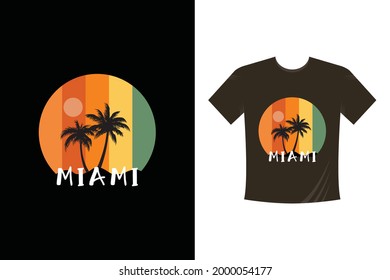 Maimi Travel T-Shirt Template - Vector