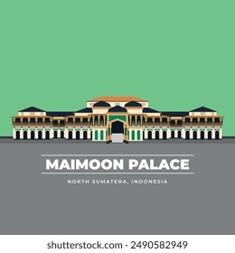 Maimoon Palace Architecture Vector de diseño uno de los Lugares famosos en la ciudad de Medan