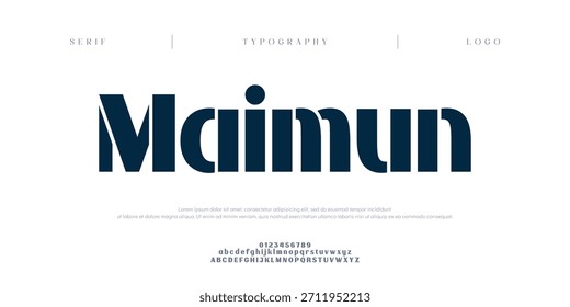 Maimun Fuente creativa. Fuente de tecnología digital abstracta moderna. Logo fuente creativa, tipo, tecnología, película, digital, música, película. Fuentes e ilustración en formato Vector.
