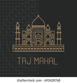 The main architectural symbol of India. Abstract sight illustration.