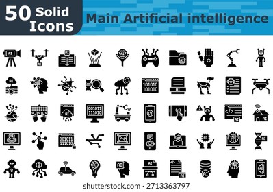 Inteligência Artificial Principais ícones de banner Ícones de estilo Vendido  
