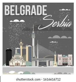 main attractions of the Serbian capital city of Belgrade in winter