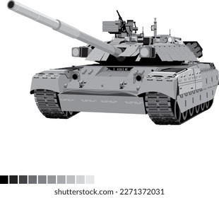 Main battle tank. .
Vector illustration of battle tank.
Military illustrations in vector. 
