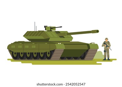 Ilustração principal do vetor do tanque de batalha, veículo militar