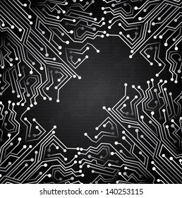 main board over black background vector illustration