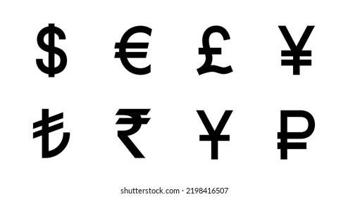 Main Bold Currency Signs Dollar Euro Stock Vector (Royalty Free ...