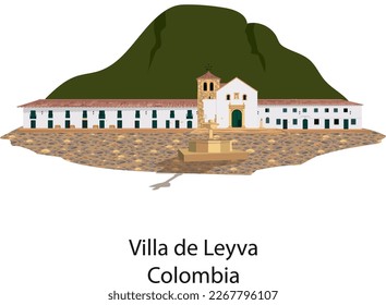 Main catholic church Of Villa de Leyva, Colombia.