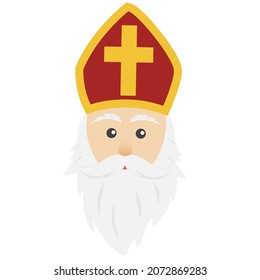 The main character Sinterklaas of Dutch Saint Nicholas day holiday in Netherlands and Belgium. Vector illustration