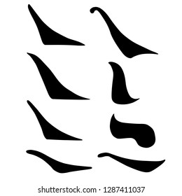 Main Chinese hieroglyphs calligraphy graphic symbol colored element set (the FALLING RIGHTWARDS), vector illustration isolated on white background