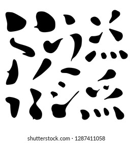 Main Chinese hieroglyphs calligraphy graphic symbol colored element set (the DOT), vector illustration isolated on white background