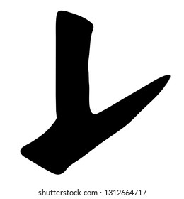 Main Chinese hieroglyphs calligraphy graphic symbol colored element (the HOOK), vector illustration isolated on white background