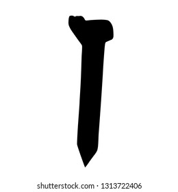 Main Chinese hieroglyphs calligraphy graphic symbol colored element (the VERTICAL LINE), vector illustration isolated on white background