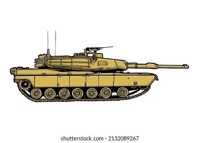 Hauptkampftank, Vektorgrafik - handgezeichnet
