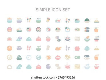 Main Cooking Flat icon for Rice, Noodles and Meat.
