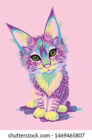 MAIN COON KITTEN POP ART