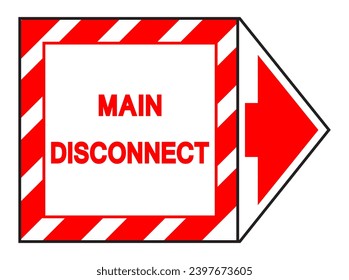 Main Disconnect Symbol Sign, Vector Illustration, Isolate On White Background Label. EPS10