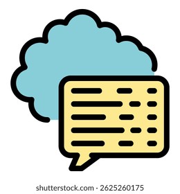 Main discussion icon. Outline main discussion vector icon color flat isolated