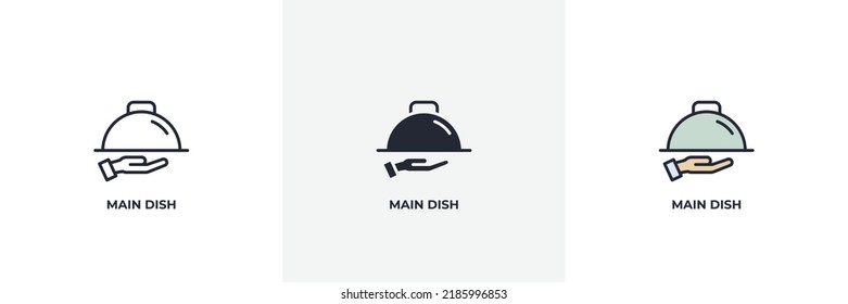 main dish icon. Line, solid and filled outline colorful version, outline and filled vector sign. Idea Symbol, logo illustration. Vector graphics