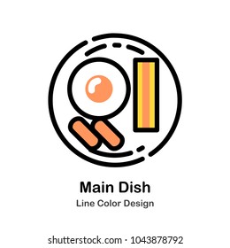 Main Dish Line Color Icon