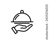 Main dish line icon. linear style sign for mobile concept and web design. Outline vector icon. Symbol, logo illustration. Vector graphics