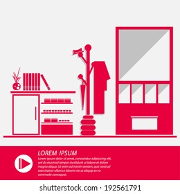 The Main Entrance Room vector illustration