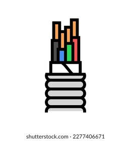 main feeder wire cable color icon vector. main feeder wire cable sign. isolated symbol illustration