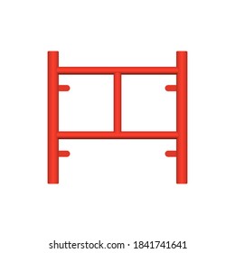 Main frame or H-frame vector icon. Semi type frame. Accessory, component or part of scaffolding system. Safety equipment use to built stage, temporary working platform for high building construction.