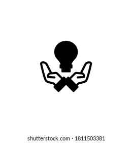 Idea principal Icono en glifo plano negro, estilo relleno aislado en fondo blanco