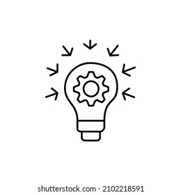 Main idea Icon  in black line style icon, style isolated on white background