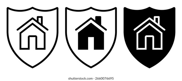 Conjunto de iconos de seguro principal. Ilustración vectorial.