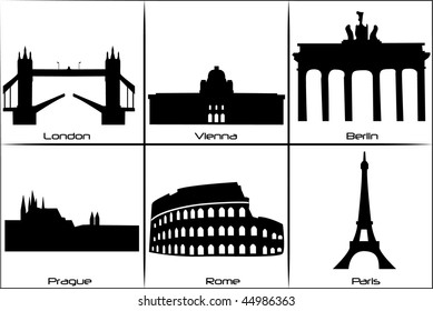 Main landmarks and monuments of Europe