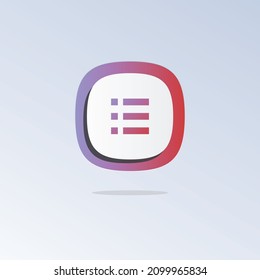 Main line heading sign 3D icon. Icons web, logo, button. 3D vector Illustrations. Concept for favicon, app icon, web banner, logo