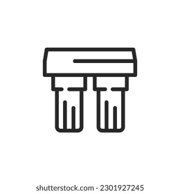 Main Line Water Filter Icon. Vector Editable Outline Symbol of Domestic Water Purification System for Home Use.